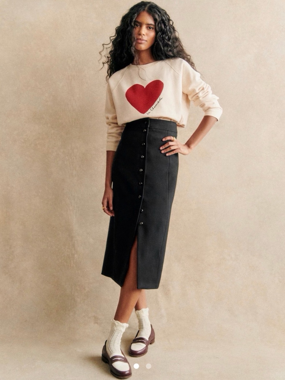 Sezane Rosalba Skirt Black - Size 10